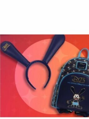 Loungefly NWT 2026 D23 Oswald Ear Headband and Backpack Set